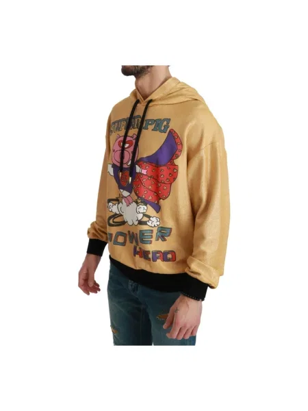 Bluza z kapturem Dolce And Gabbana z kapturem żółta