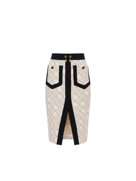 Spódnica Elisabetta Franchi z krepy biała