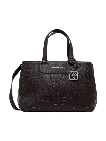 Armani Exchange torebka z imitacji skóry brązowa