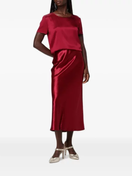 Fustă midi Max Mara din satin roșu