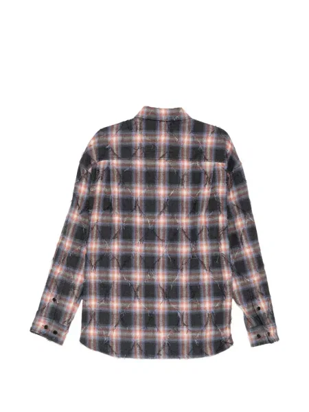 Viseltes hatású argyle mintás ing Juun.j kék