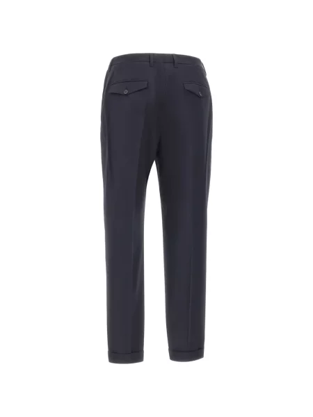 Pantaloni plisați Devore de lână albastru