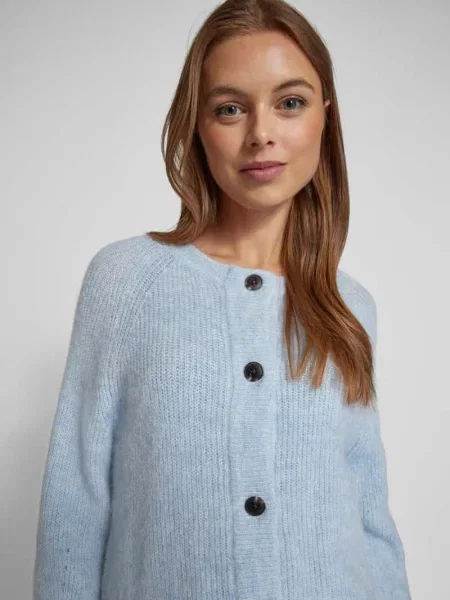 Kurtka z dzianiny z okrągłym dekoltem model ‘LULU’ Selected Femme