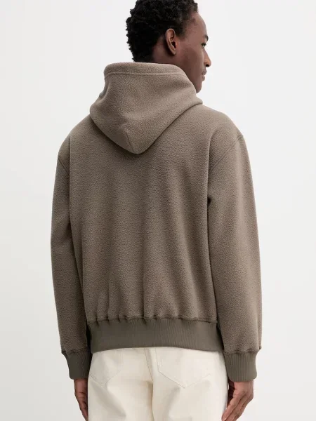 Флісова кофта Maison Margiela з капюшоном з аплікацією коричневий
