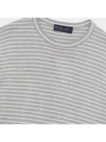 Lniany sweter Brooks Brothers szary