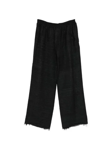 Pantaloni Devoa de lână cu cordon negru