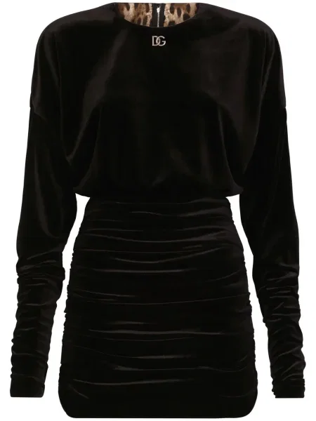 Rochie Dolce & Gabbana de catifea drapată negru