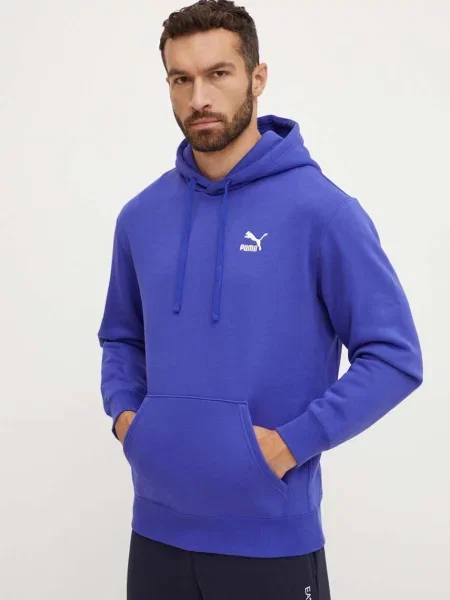 Кофта Puma Classics з капюшоном з принтом фіолетовий