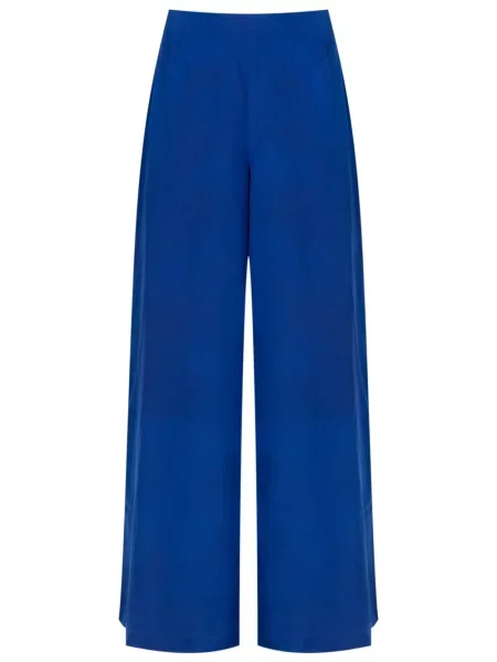 Jedwabne szerokie spodnie Lenny Niemeyer niebieskie