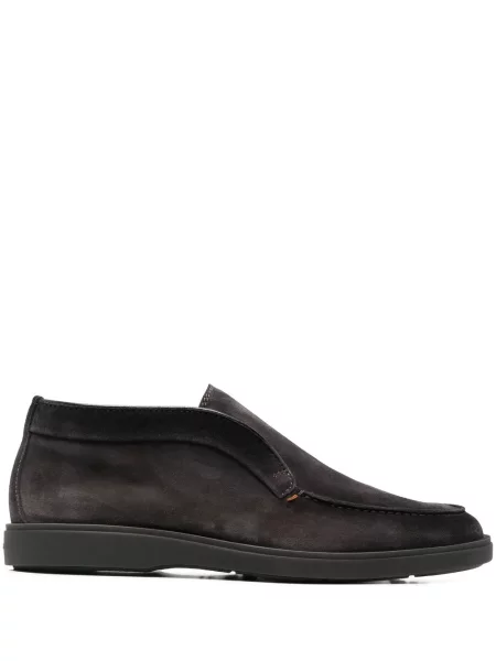 Botine Santoni din piele de căprioară slip-on gri