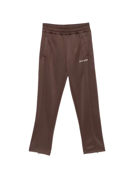 Pantaloni Palm Angels cu dungi cu imagine alergare maro