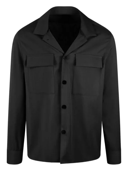 Вълнена риза Low Brand черно