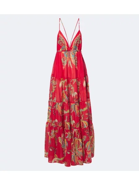 Rochie maxi Etro cu imagine roșu