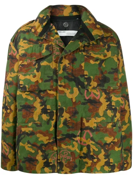 Geacă Off-white cu model camuflaj alb