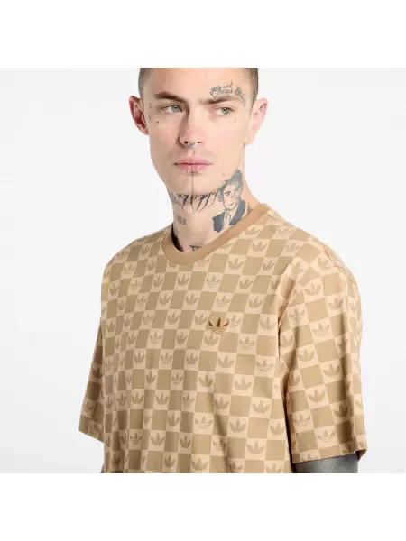 Тениска adidas Originals Mg Lo Ss T с десен бежово