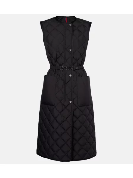 Pikowana kamizelka puchowa Moncler czarna