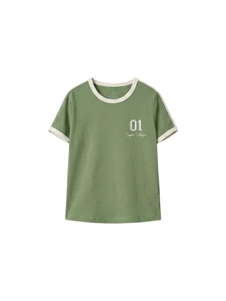Tommy Life Majica TOMMY Baumwoll-Jersey-T-Shirt pastelno zelena