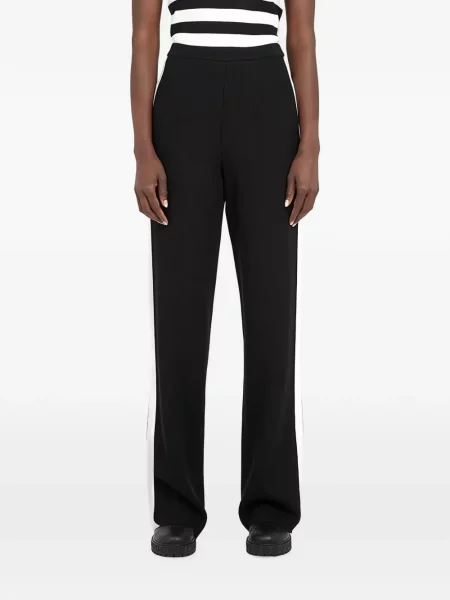 Pantaloni Ferragamo cu dungi tricotate negru