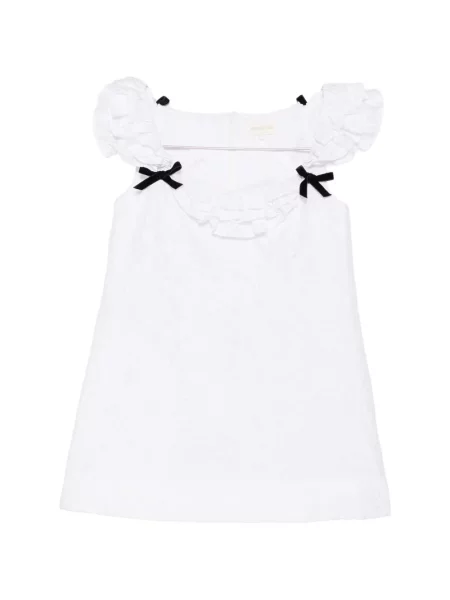 Rochie mini Shushu/tong cu volane din dantelă alb
