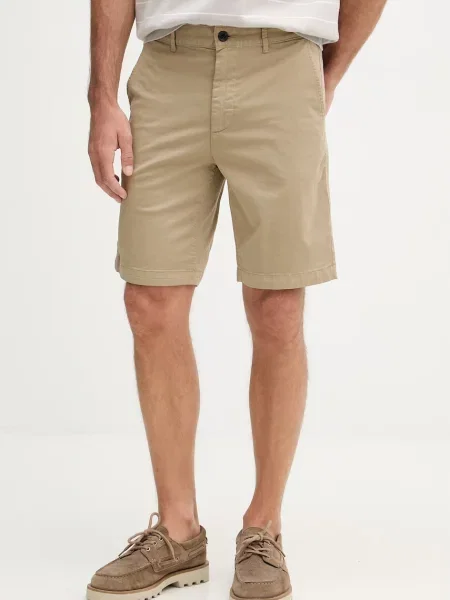 BOSS Orange pantaloni scurți chinos pentru bărbați din cu bej