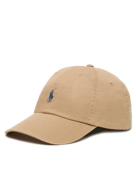 Шапка с козирка Polo Ralph Lauren жълто с изчистен дизайн бежово
