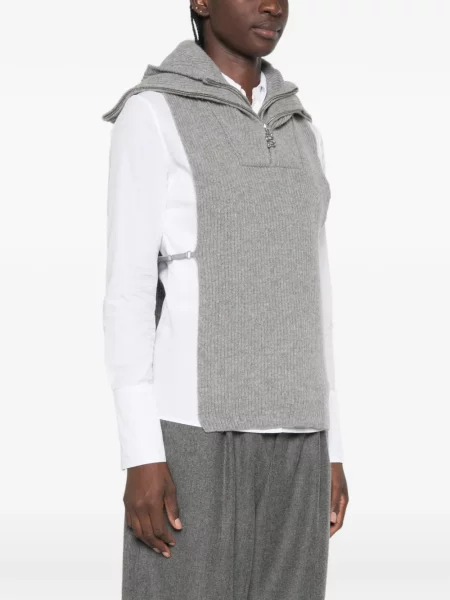 Pulover Sportmax cu glugă gri
