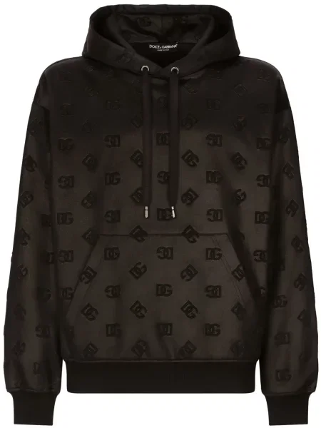 Hanorac cu glugă Dolce & Gabbana din jerseu negru