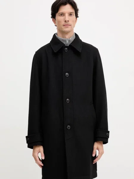 Palton Boss Orange de lână negru