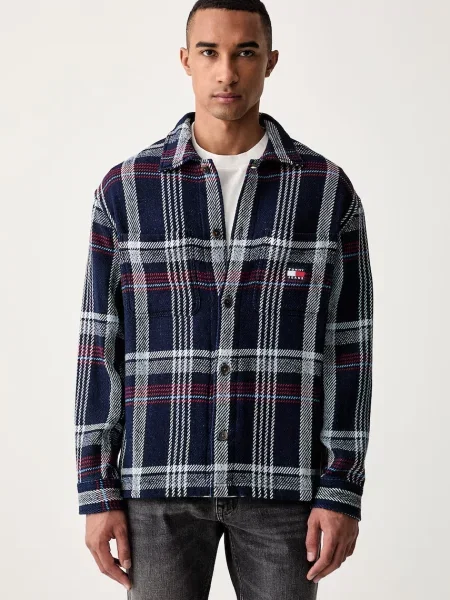 Tommy Jeans Cămașă Check Bleumarin