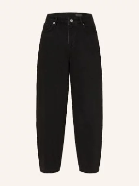 Allsaints Džíny Barrel Fit washed black černé