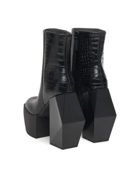 United Nude bőr csizma Stage Boot magassarkú fekete