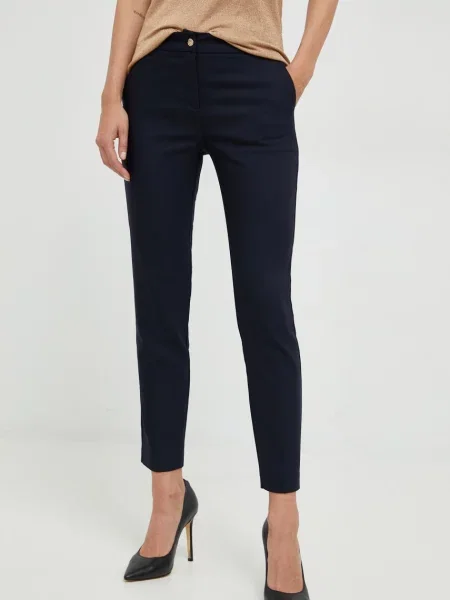 Morgan pantaloni femei marin drept medium waist albastru