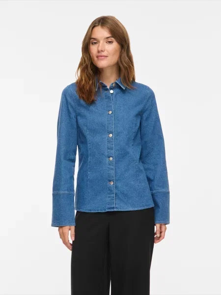 VILA Bluză VIAmanza denim albastru