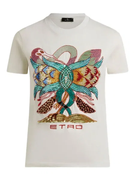 Koszulka Etro w kwiatki z nadrukiem biała