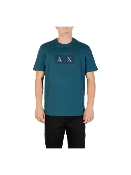 Koszulka Armani Exchange z nadrukiem z krótkim rękawem zielona