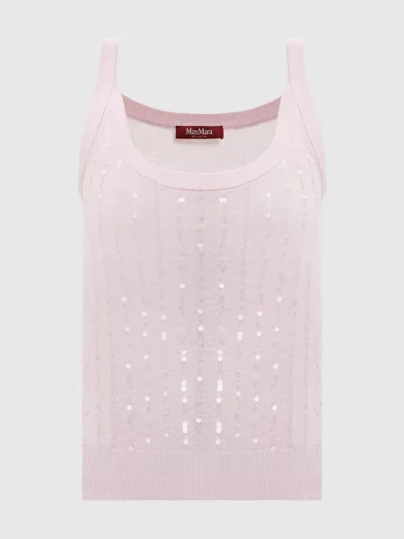 Топ COSETTA із шовку та вовни Max Mara рожевий