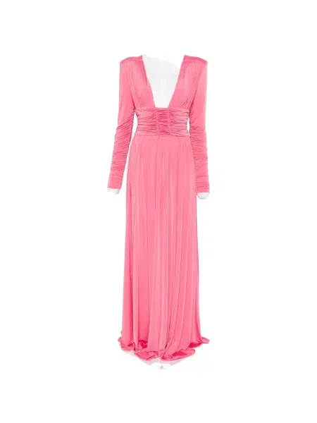 Bologna lung rochie maxi Marco Bologna cu volane roz