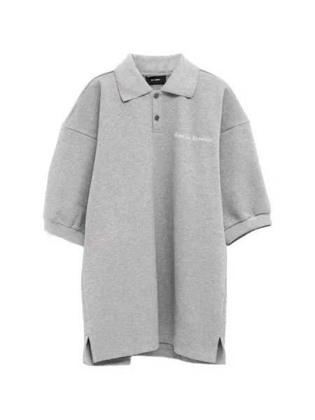 Tricou polo Willy Chavarria cu broderie gri