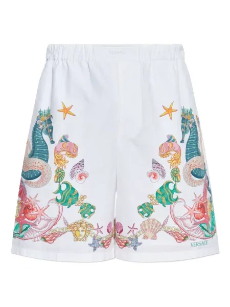 Pantaloni scurți Versace cu imagine alb