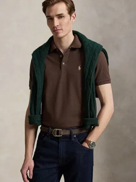 Tricou polo Polo Ralph Lauren maro