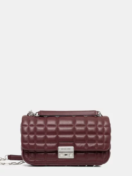 Кожена чанта MICHAEL Michael Kors бордо