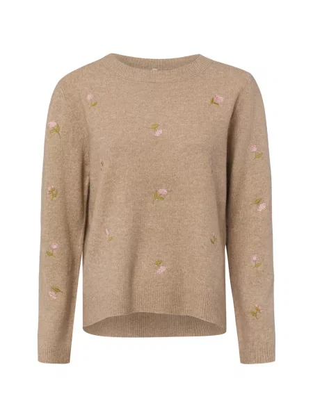 ONLY sweter z dzianiny z domieszką wełny Kobiety beżowy|różowy S beżowy