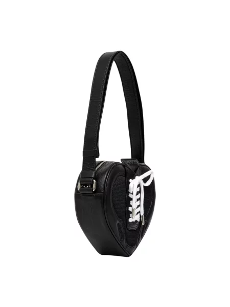 AMBUSH torebka skórzana Strapped Heart Shoulder Bag czarny