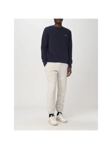 Haftowana bluza nierozpinana Autry z dekoltem w kształcie litery U niebieska