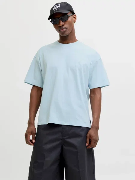 JACK & JONES Tričko JCOBIARRITZ tyrkysová / vodová biela