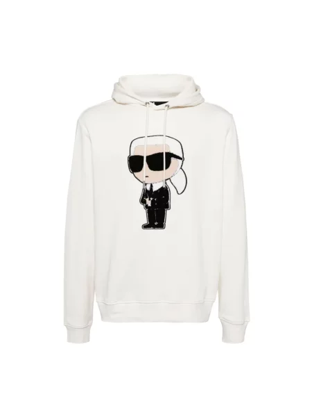 Bluza z kapturem Karl Lagerfeld z kapturem beżowa
