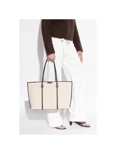 Tory Burch Torebki Kobieta ONE SIZE Perry Canvas Tote beżowy