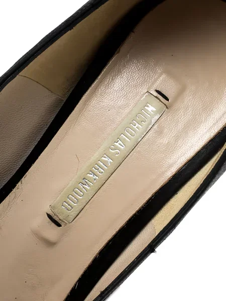 Pantofi cu toc Nicholas Kirkwood din satin cu platformă negru