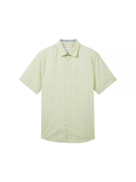 TOM TAILOR Cămașă verde pastel / negru / alb