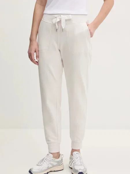 Dkny spodnie dresowe gładkie beżowy